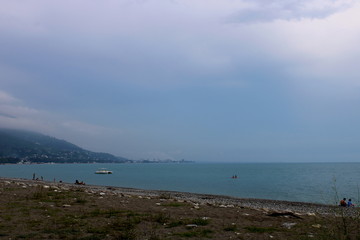 Black sea coast in Gagra.