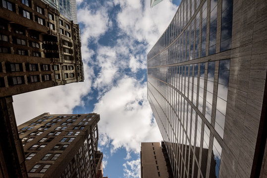 Looking up in New York City