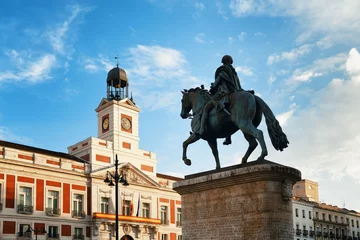 Kussenhoes Madrid Puerta del Sol Koning Carlos III standbeeld © rabbit75_fot