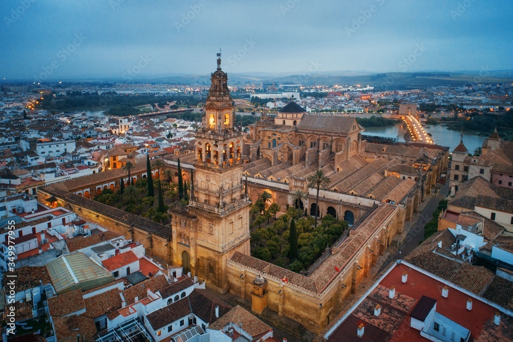 Wall mural the mosque–cathedral of córdoba aerial view