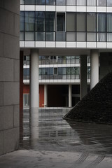 Rainy day in the downtown of Bilbao