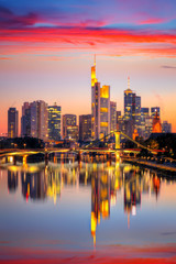 Frankfurt am Main at sunset, Germany