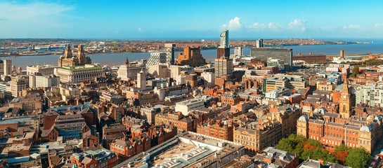 Liverpool skyline rooftop view