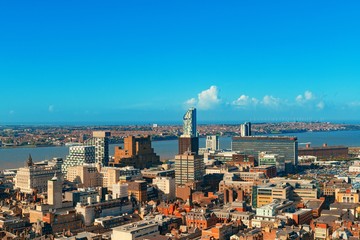 Liverpool skyline rooftop view