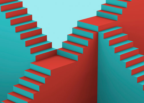Colorful Pop art Stairs - 3D concept