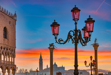 Piazza San Marco at sunrise, Vinice, Italy