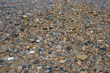 Pebble Beach with the Surf going out 