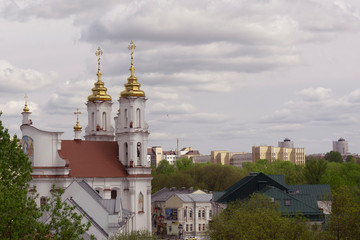 Fototapeta na wymiar Vitebsk,Belarus- 14 May 2020: Resurrection Voskresenskaya church in Vitebsk