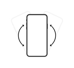 Smartphone with different variant of rotate position. turn your phone whatever. Modern vector illustration