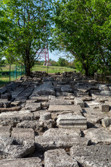 Ruin garden of Intercisa an ancient roman military town in Dunaujvaros