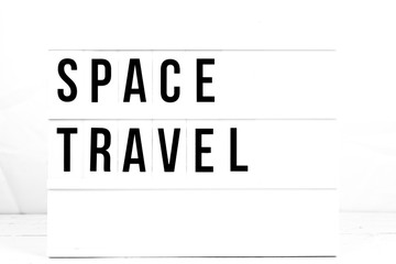 Modern Space Travel Sign on Retro Quote Board. Transport of the Future