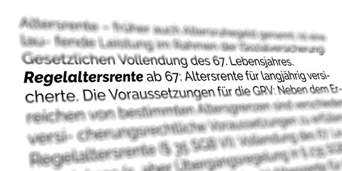 Fototapeta premium Regelaltersrente ab 67