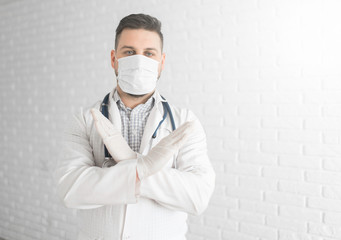 Young handsome doctor in hospital