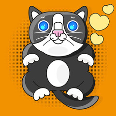 Cute Cat Vector Design.children's Illustration For School Textbooks And Much More. Meow.