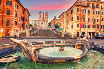 Spanish Steps at dusk in Rome, Italy