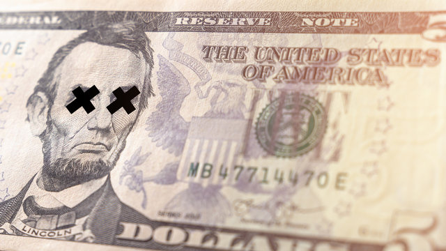 Global economic crisis of 2020 concept. Dollar bill close up. Symbol of economic and financial.