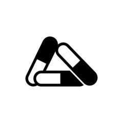 Antibiotics vector icon, antibiotics icon symbol, health and medical icon in black flat shape designicon, isolated on white background