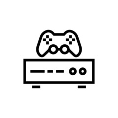 Game console vector icon in outline style icon, isolated on white background