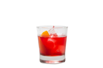 cocktails soft and long-drinks ind front of  isolated on white background. with clipping path.