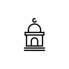 Mosque icon lineart style isolated on white background