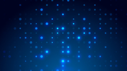 Dot  white blue pattern screen led light gradient texture background. Abstract  technology big data digital background. 3d rendering.