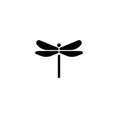 Dragonfly vector icon on white background, dragonfly icon symbol sign in black flat shape design isolated on white background