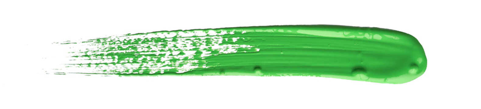 Green chroma brush stroke paiting over isolated background, canvas watercolor texture