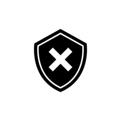 Obraz premium Insecure vector icon, Flat vector insecure icon symbol in black flat shape design on white background