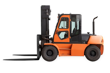 Forklift on a white background
