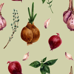 Seamless pattern with kitchen utensils