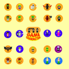 set games characters design for mini game, vector design illustration