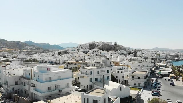 Aerial view of Naxos and it's white architicture.