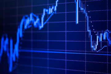 Financial data analysis graph, forex/stock chart trading background