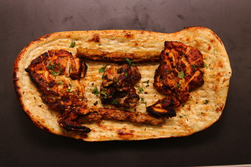 Desi Indian Pakistani BBQ Tikka Platter with Afghani Naan