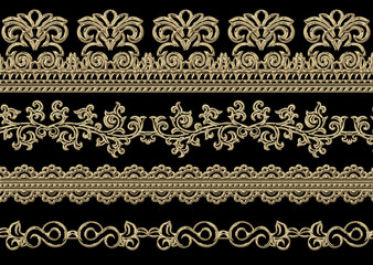 ethnic  3d embroidery border pattern