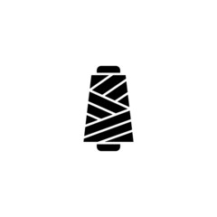Yarn spool vector icon, yarn spool icon symbol sign  in black flat shape design on white background