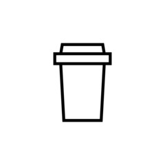 coffee cup vector icon, hot coffee in outline, lineart style on white background