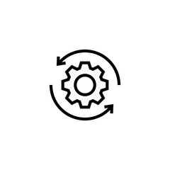 Productivity Icon vector, Production icon vector in outline, lineart style on white background