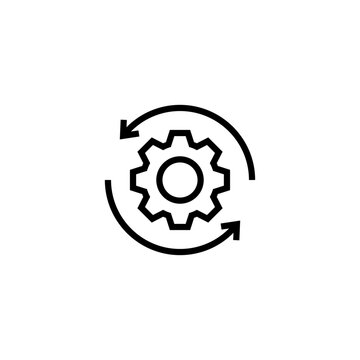 Productivity Icon vector, Production icon vector in outline, lineart style on white background