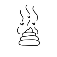 poo doodle icon, vector illustration