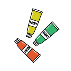 tubes of paint doodle icon, vector illustration