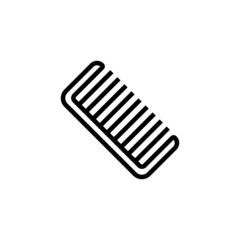 Comb icon symbol in linear, outline style isolated on white background