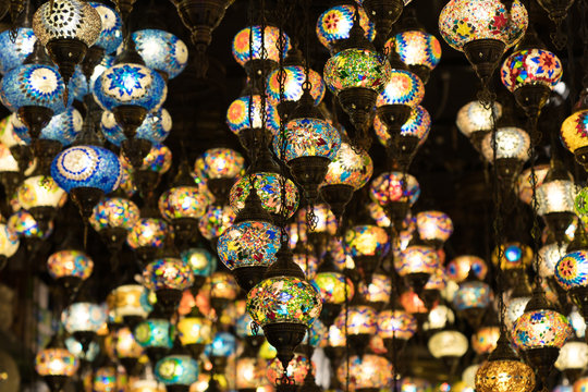 Beatiful Colourful Lanterns in the Souk, Dauba, United Arab Emirates