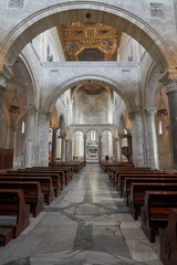 Inside View Of Basilica of Saint Nicolas Also Known As Basilica San Nicola de Bari At Bari Apulia Puglia Italy