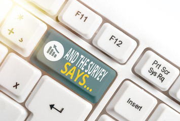 Word writing text And The Survey Says. Business photo showcasing written spoken results of short...