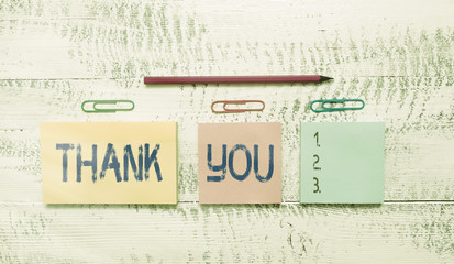 Text sign showing Thank You. Business photo text polite expression used when acknowledging gift...