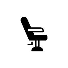 Beauty salon chair icon in black flat shape design isolated on white background