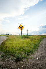 Y  country Road sign