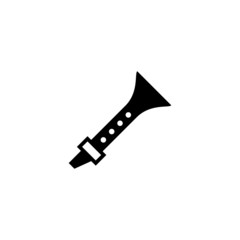 Clarinet vector icon in black flat shape design isolated on white background 