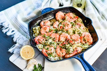 Shrimp and zucchini noodles